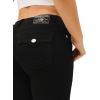 True Religion Jeans Women’s Denim Joey Mid Rise Flare Flap Single Needle Stitching Pant(Black Body Rinse)