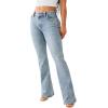 True Religion Jeans Women’s Denim Joey Mid Rise Flare Flap Single Needle Stitching Pant(Peak Spot)