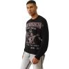True Religion Long Sleeve Boxy SRS Sweater for Men – Warm & Stylish Pullover, Quality Fit(Jet Black)