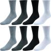 True Religion Mens 8 Pairs Crew Socks for Men Premium Athletic Men’s Socks, Shoe Size 8-12(2 Black / 2 White / 2 Lt Grey / 2 Dk Grey)