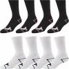 True Religion Mens 8 Pairs Crew Socks for Men Premium Athletic Men’s Socks, Shoe Size 8-12(8 Pairs: Black/White)