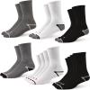 True Religion Mens 8 Pairs Crew Socks for Men Premium Athletic Men’s Socks, Shoe Size 8-12(Grey/Black/Wht)