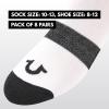 True Religion Mens 8 Pairs Crew Socks for Men Premium Athletic Men’s Socks, Shoe Size 8-12(White/Grey Multi)