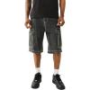 True Religion Men’s Big T Vinny Cargo Denim Short – Bullet Black Wash | Slim Fit with Flap Pockets(Bullet Black Wash)