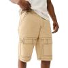 True Religion Men’s Big T Vinny Cargo Short | Slim Fit with Flap Pockets(Cornstalk)