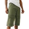 True Religion Men’s Big T Vinny Cargo Short | Slim Fit with Flap Pockets(Kalamata)