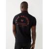 True Religion Men’s Crafted with Pride Polo Shirt – Polo Shirts for Men, Mens Polo Shirts Short Sleeve(Black With Red Piping)