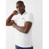 True Religion Men’s Crafted with Pride Polo Shirt – Polo Shirts for Men, Mens Polo Shirts Short Sleeve(White With Black Piping)