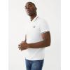 True Religion Men’s Crafted with Pride Polo Shirt – Polo Shirts for Men, Mens Polo Shirts Short Sleeve(White With Black Piping)