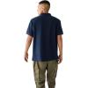 True Religion Mens Damask Short Sleeve Polo(Dress Blue)