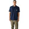 True Religion Mens Damask Short Sleeve Polo(Dress Blue)