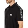 True Religion Mens Damask Short Sleeve Polo(Jet Black)