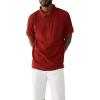 True Religion Mens Damask Short Sleeve Polo(Red Dahlia)