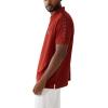 True Religion Mens Damask Short Sleeve Polo(Red Dahlia)
