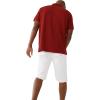 True Religion Mens Damask Short Sleeve Polo(Red Dahlia)