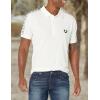 True Religion Mens Damask Short Sleeve Polo(Winter White)