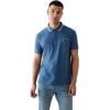 True Religion Men’s JV7 Tipped Polo – Short Sleeve Cut & Sew Knit Polo Shirt with Contrast Trim & Logo(Matte Navy)