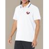 True Religion Men’s JV7 Tipped Polo – Short Sleeve Cut & Sew Knit Polo Shirt with Contrast Trim & Logo(Optic White)