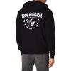 True Religion Men’s Puff Print Core Zip Up Hoody – Full Zip with Graphic(Black)