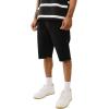 True Religion Men’s Ricky SN Flap Short Fray Hem | Denim Shorts with Flap Pockets and Distressed Hem(Black Rinse)