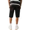 True Religion Men’s Ricky SN Flap Short Fray Hem | Denim Shorts with Flap Pockets and Distressed Hem(Black Rinse)