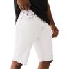 True Religion Men’s Ricky Sn Flap Short Fray Hem with Fray Hem | Premium Denim Shorts(Optic White)