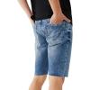 True Religion Men’s Ricky Straight Leg Raw Hem Denim Short(Medium Retro Faded)