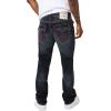True Religion Men’s Ricky Super T Flap 1/2″(Chanson Blue Blk Wash With Rips)