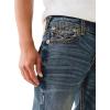 True Religion Men’s Rocco Super T 1/2″ Flap with 32″ Inseam(Queens Dark Wash)