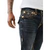 True Religion Men’s Rocco Super T Flap 1/2″ 32″ Inseam(Chanson Blue Blk Wash)