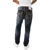 True Religion Men’s Rocco Super T Flap 1/2″ 32″ Inseam(Chanson Blue Blk Wash)