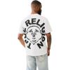 True Religion Men’s Short Sleeve Buddha Face Tee – Casual Graphic T-Shirt(Optic White)