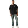 True Religion Men’s Short Sleeve Graffiti Puff Tee – Casual Graphic Crew Neck T-Shirt(Jet Black)