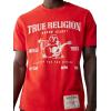 True Religion Men’s Short Sleeve SRS Graphic Tee – Casual Crew Neck T-Shirt(Flame Scarlet)