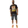 True Religion Men’s Short Sleeve True Court Tee – Casual Graphic Crew Neck T-Shirt(Jet Black)