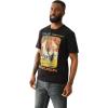 True Religion Men’s Short Sleeve True Court Tee – Casual Graphic Crew Neck T-Shirt(Jet Black)
