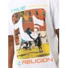 True Religion Men’s Short Sleeve True Court Tee – Casual Graphic Crew Neck T-Shirt(Optic White)