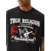 True Religion Men’s Short Sleeve True Vintage No.1 Tee – Casual Graphic Crew Neck T-Shirt(Jet Black)