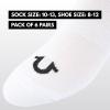True Religion Mens Socks 6 & 12 Pairs No Show Socks for Men Premium Athletic Shoe Size 8-12(6 Pairs: White)