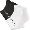 True Religion Mens Socks Ankle Socks for Men 6 & 12 Pairs Quarter Premium Athletic Shoe Size 8-12(12 Pairs: Black/White)