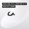 True Religion Mens Socks Ankle Socks for Men 6 & 12 Pairs Quarter Premium Athletic Shoe Size 8-12(12 Pairs: Black/White)