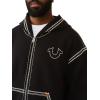 True Religion Men’s Super QT Cinched Zip Up Hoodie | Premium Active Top with Logo Detailing and Full Zip