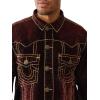 True Religion Men’s Super T Oversized Velvet Jacket – Horseshoe Logo & Bold Stitching