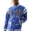True Religion Men’s True Uni. Varsity Jacket – Mazarine Blue | Classic Baseball Jacket(Mazarine Blue)