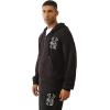 True Religion Rib Stitch Dept Boxy Zip Up for Men | Stylish Full Zip Sweatshirt, Comfortable Fit(Jet Black)