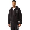 True Religion Rib Stitch Dept Boxy Zip Up for Men | Stylish Full Zip Sweatshirt, Comfortable Fit(Jet Black)
