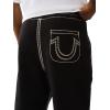 True Religion Super QT Men’s Jogger | Relaxed Fit Sweatpants with Fleece Lining, Super T Stitching