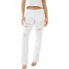 True Religion Women’s Becca Boot Cut Destroyed Jean(Optic White)