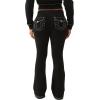 True Religion Women’s Big T Flare Pants | Wide Leg Sweatpants with Sign-Stitching & Pull-On Fit(Jet Black)