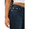 True Religion Women’s Billie Mid Rise Straight Stretch Single Needle Stitching Jeans Pant(Indigo Upgrade)